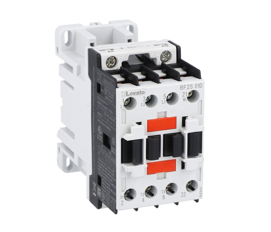 Contactor 3P 25A, DC Coil + 1 NC AUX 24VDC_BF2501D