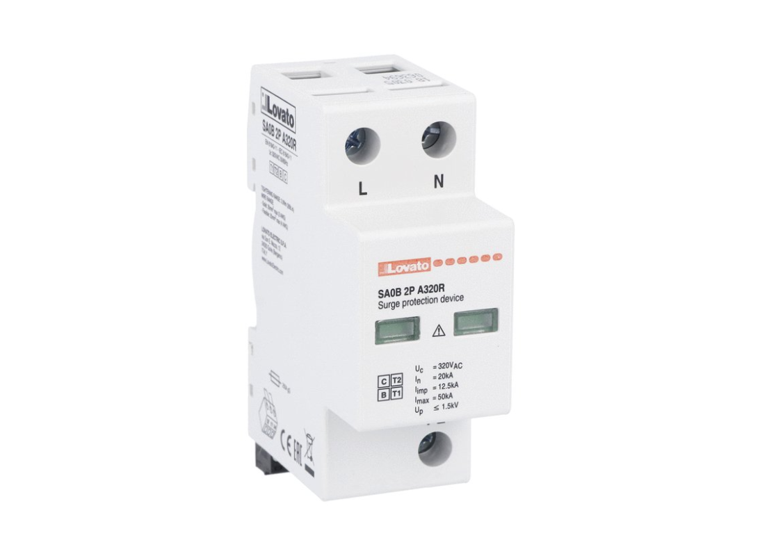 Chống sét lan truyền loại 1+2, 2P, 10/350 12.5KA,relay ngõ ra SA0B2PA320R