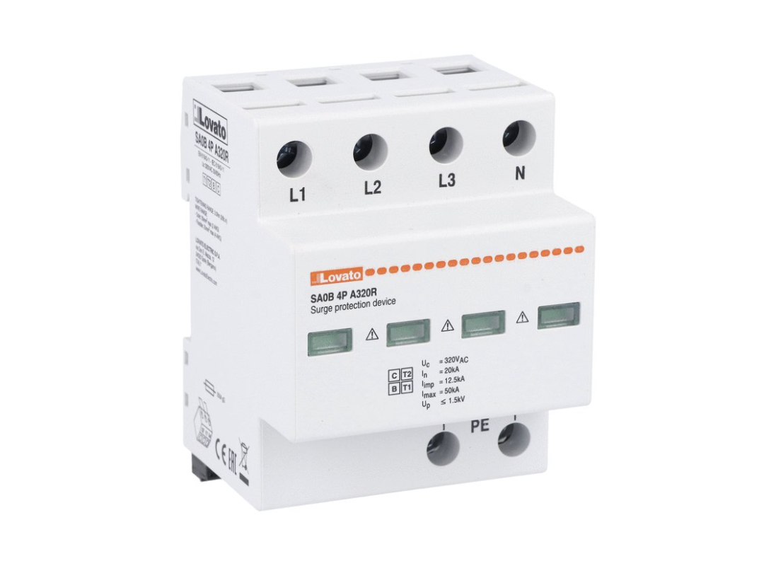 Chống sét lan truyền loại 1+2, 4P, 10/350 12.5KA,relay ngõ ra SA0B4PA320R